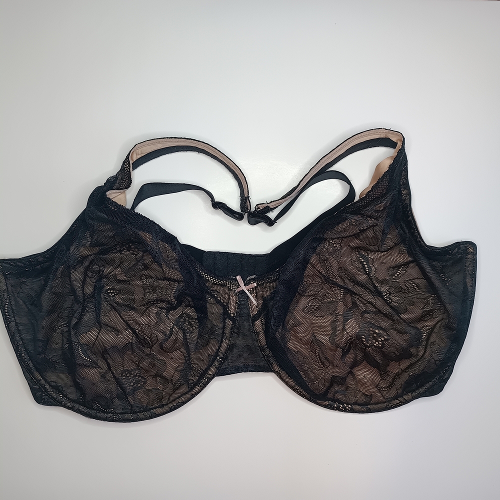Cacique Black Sheer Lace Bra